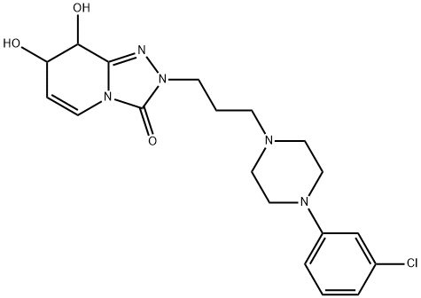 1,2,4-Triazolo[4,3-a]pyridin-3(2H)-one, 2-[3-[4-(3-chlorophenyl)-1-piperazinyl]propyl]-7,8-dihydro-7,8-dihydroxy- 구조식 이미지
