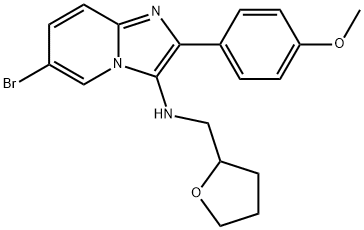Imidazo[1,2-a]pyridin-3-amine, 6-bromo-2-(4-methoxyphenyl)-N-[(tetrahydro-2-furanyl)methyl]- Structure