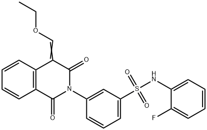 Benzenesulfonamide, 3-[4-(ethoxymethylene)-3,4-dihydro-1,3-dioxo-2(1H)-isoquinolinyl]-N-(2-fluorophenyl)- Structure