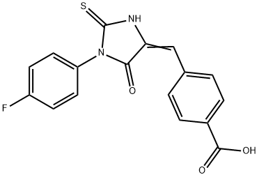 Benzoic acid, 4-[[1-(4-fluorophenyl)-5-oxo-2-thioxo-4-imidazolidinylidene]methyl]- Structure