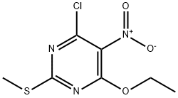 Pyrimidine, 4-chloro-6-ethoxy-2-(methylthio)-5-nitro- Structure
