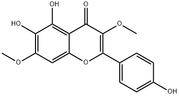 5,6,4'-Trihydroxy-3,7-dimethoxyflavone 구조식 이미지