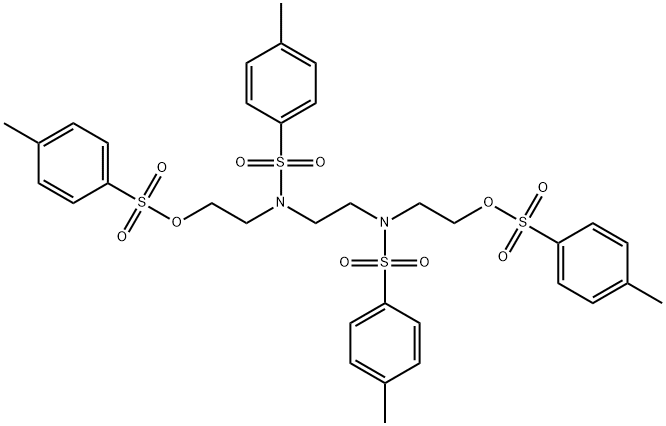 Benzenesulfonamide, N,N'-1,2-ethanediylbis[4-methyl-N-[2-[[(4-methylphenyl)sulfonyl]oxy]ethyl]- Structure