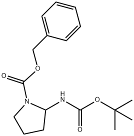 1-Pyrrolidinecarboxylic acid, 2-[[(1,1-dimethylethoxy)carbonyl]amino]-, phenylmethyl ester Structure