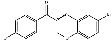 2-Propen-1-one, 3-(5-bromo-2-methoxyphenyl)-1-(4-hydroxyphenyl)- 구조식 이미지