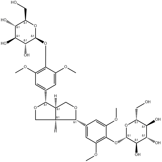 [[(3S)-3aα,4,6,6aα-Tetrahydro-1H,3H-furo[3,4-c]furan]-3α,6α-diyl]bis(2,6-dimethoxy-4,1-phenylene)bis(β-D-glucopyranoside) 구조식 이미지