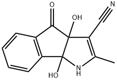 Indeno[1,2-b]pyrrole-3-carbonitrile, 1,3a,4,8b-tetrahydro-3a,8b-dihydroxy-2-methyl-4-oxo- Structure