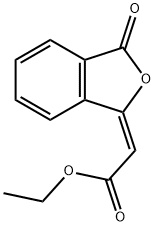 Acetic acid, 2-(3-oxo-1(3H)-isobenzofuranylidene)-, ethyl ester, (2E)- Structure