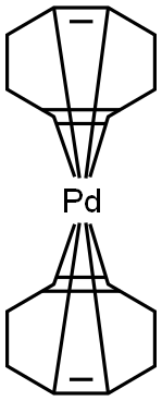 Palladium, bis[(1,2,5,6-η)-1,5-cyclooctadiene]- Structure