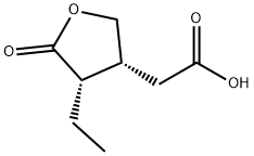 3-Furanacetic acid, 4-ethyltetrahydro-5-oxo-, (3R,4S)- 구조식 이미지