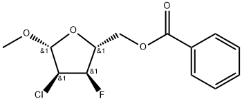 Methyl 5-O-benzoyl-2-chloro-2,3-dideoxy-3-fluoro-D-ribofuranoside Structure