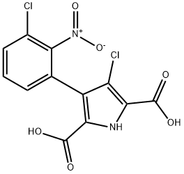 1H-Pyrrole-2,5-dicarboxylic acid, 3-chloro-4-(3-chloro-2-nitrophenyl)- 구조식 이미지