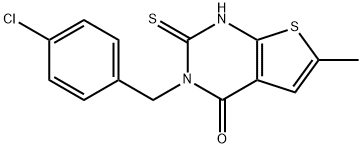 3-[(4-chlorophenyl)methyl]-6-methyl-2-sulfanylidene-1H-thieno[2,3-d]pyrimidin-4-one 구조식 이미지