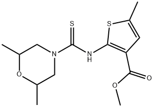 methyl 2-(2,6-dimethylmorpholine-4-carbothioamido)-5-methylthiophene-3-carboxylate Structure