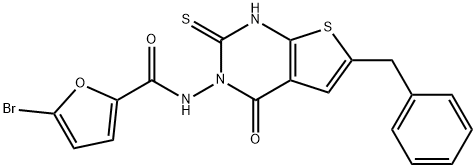 N-(6-benzyl-4-oxo-2-sulfanylidene-1H-thieno[2,3-d]pyrimidin-3-yl)-5-bromofuran-2-carboxamide Structure