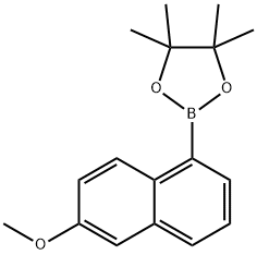 2-(6-Methoxy-naphthalen-1-yl)-4,4,5,5-tetramethyl-[1,3,2]dioxaborolane 구조식 이미지