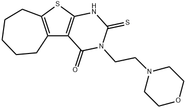 3-(2-morpholin-4-ylethyl)-2-sulfanylidene-1,5,6,7,8,9-hexahydrocyclohepta[2,3]thieno[2,4-b]pyrimidin-4-one Structure