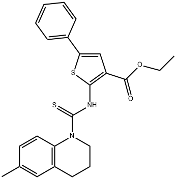 ethyl 2-(6-methyl-1,2,3,4-tetrahydroquinoline-1-carbothioamido)-5-phenylthiophene-3-carboxylate Structure