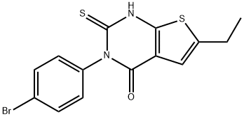 3-(4-bromophenyl)-6-ethyl-2-sulfanylidene-1H-thieno[2,3-d]pyrimidin-4-one 구조식 이미지