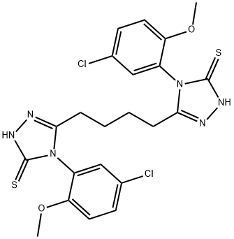 4-(5-chloro-2-methoxyphenyl)-3-[4-[4-(5-chloro-2-methoxyphenyl)-5-sulfanylidene-1H-1,2,4-triazol-3-yl]butyl]-1H-1,2,4-triazole-5-thione Structure