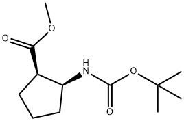 (1S,2R)-methyl 2-(tert-butoxycarbonylamino)cyclopen Structure
