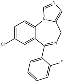 4H-Imidazo[1,5-a][1,4]benzodiazepine, 8-chloro-6-(2-fluorophenyl)- 구조식 이미지