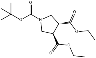 1,3,4-Pyrrolidinetricarboxylic acid, 1-(1,1-dimethylethyl) 3,4-diethyl ester, (3R,4R)- 구조식 이미지