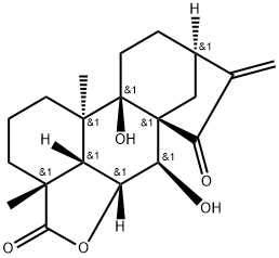ent-7α,9-Dihydroxy-
15-oxokaur-16-en-19,6β-olide Structure