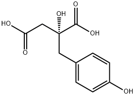 Butanedioic acid, 2-hydroxy-2-[(4-hydroxyphenyl)methyl]-, (2R)- Structure