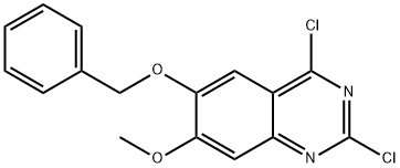 Quinazoline, 2,4-dichloro-7-methoxy-6-(phenylmethoxy)- Structure