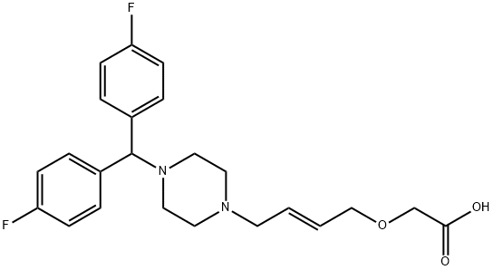 Acetic acid, 2-[[(2E)-4-[4-[bis(4-fluorophenyl)methyl]-1-piperazinyl]-2-buten-1-yl]oxy]- Structure