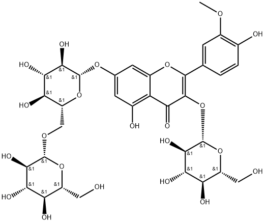 Isorhamnetin 3-O-β-D-glucose-7-O-β-D-gentiobioside 구조식 이미지