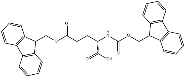 N-α(FMOC)-L-glutamic acid α-fluorenylmethyl ester 구조식 이미지