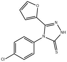 3H-1,2,4-Triazole-3-thione, 4-(4-chlorophenyl)-5-(2-furanyl)-2,4-dihydro- 구조식 이미지