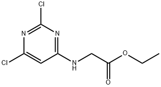 (2,6-Dichloro-pyrimidin-4-ylamino)-acetic acid ethyl ester Structure