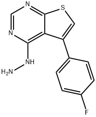 Thieno[2,3-d]pyrimidine, 5-(4-fluorophenyl)-4-hydrazinyl- Structure