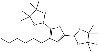 1,3,2-Dioxaborolane, 2,2'-(3-hexyl-2,5-thiophenediyl)bis[4,4,5,5-tetramethyl- 구조식 이미지