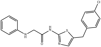 N-[5-(4-chlorobenzyl)-1,3-thiazol-2-yl]-N~2~-phenylglycinamide 구조식 이미지
