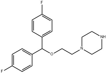Piperazine, 1-[2-[bis(4-fluorophenyl)methoxy]ethyl]- Structure