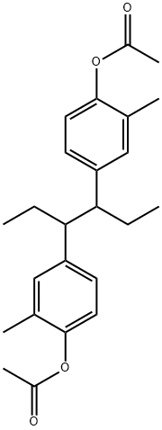 Phenol, 4,4'-(1,2-diethyl-1,2-ethanediyl)bis[2-methyl-, diacetate (9CI) Structure