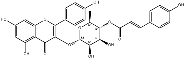 Kaempferol 3-O-(4''-O-trans-
p-coumaroyl)rhamnopyranoside Structure