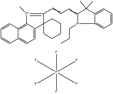 2-[3-(1,3-Dihydro-3,3-dimethyl-1-propyl-2H-indol-2-ylidene)-1-propen-1-yl]-1-methyl-spiro[3H-benz[g]indolium-3,1'-cyclohexane] hexafluorophosphate (1:1) Structure