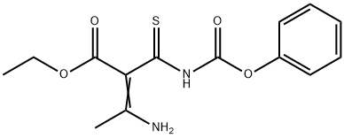 2-Butenoic acid, 3-amino-2-[[(phenoxycarbonyl)amino]thioxomethyl]-, ethyl ester Structure