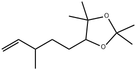 2,2,4,4-tetramethyl-5-(3-methylpent-4-en-1-yl)-1,3-dioxolane Structure