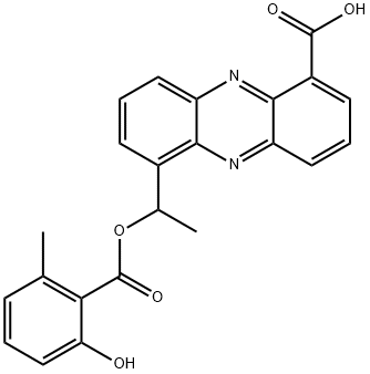 1-Phenazinecarboxylic acid, 6-[1-[(2-hydroxy-6-methylbenzoyl)oxy]ethyl]- Structure