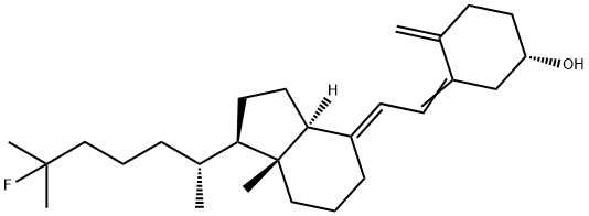 Cyclohexanol, 5-[(2E)-2-[(1R,3aS,7aR)-1-[(1R)-5-fluoro-1,5-dimethylhexyl]octahydro-7a-methyl-4H-inden-4-ylidene]ethylidene]-4-methylene-, (1S)- Structure