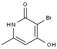 2(1H)-Pyridinone, 3-bromo-4-hydroxy-6-methyl- Structure