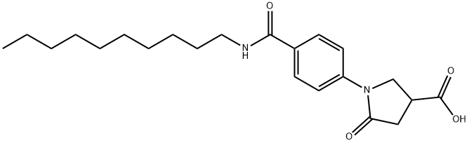 3-Pyrrolidinecarboxylic acid, 1-[4-[(decylamino)carbonyl]phenyl]-5-oxo- Structure