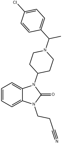 1H-Benzimidazole-1-propanenitrile, 3-[1-[1-(4-chlorophenyl)ethyl]-4-piperidinyl]-2,3-dihydro-2-oxo- Structure
