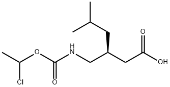 Hexanoic acid, 3-[[[(1-chloroethoxy)carbonyl]amino]methyl]-5-methyl-, (3S)- Structure